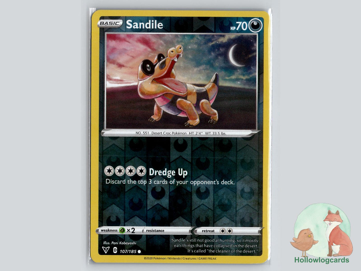 Sandile (107/185) - Vivid Voltage Pokémon Card