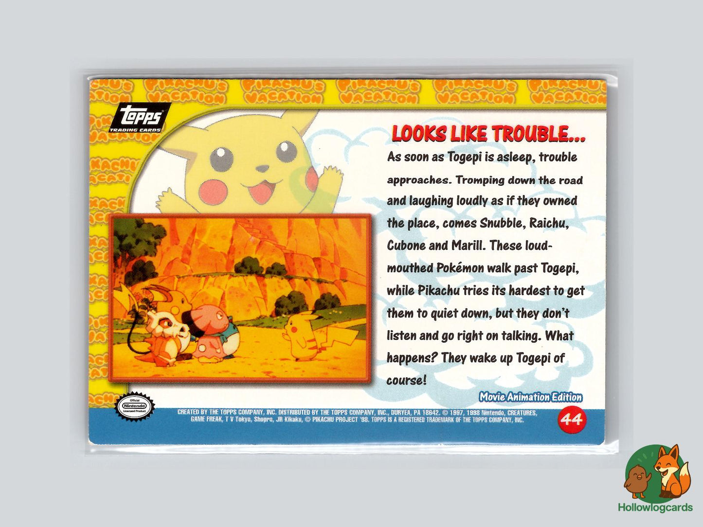Looks Like Trouble... [Snubbull, Marill, Pikachu, Cubone] (#44) - Topps Pikachu's Vacation
