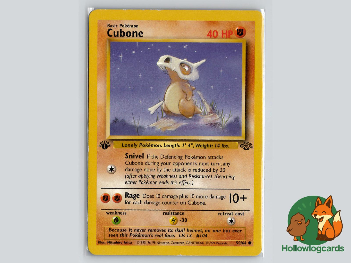 1st Edition Cubone (50/64) - Jungle Pokémon Card