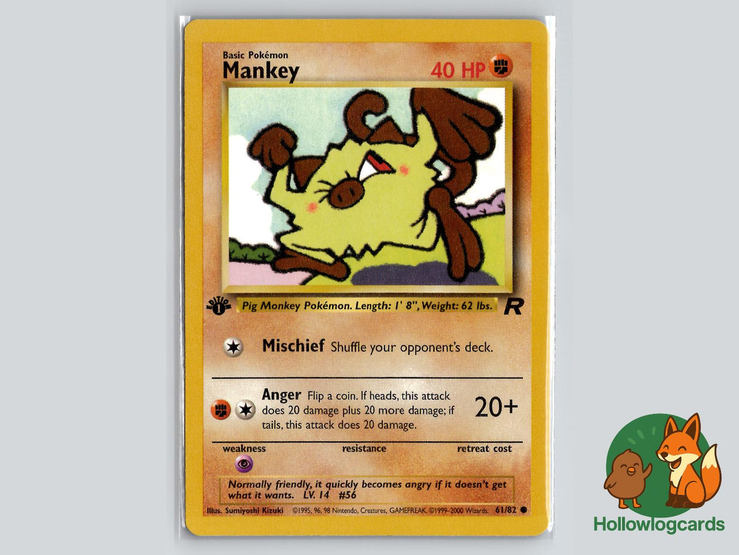 Mankey (61/82) - Team Rocket Pokémon Card