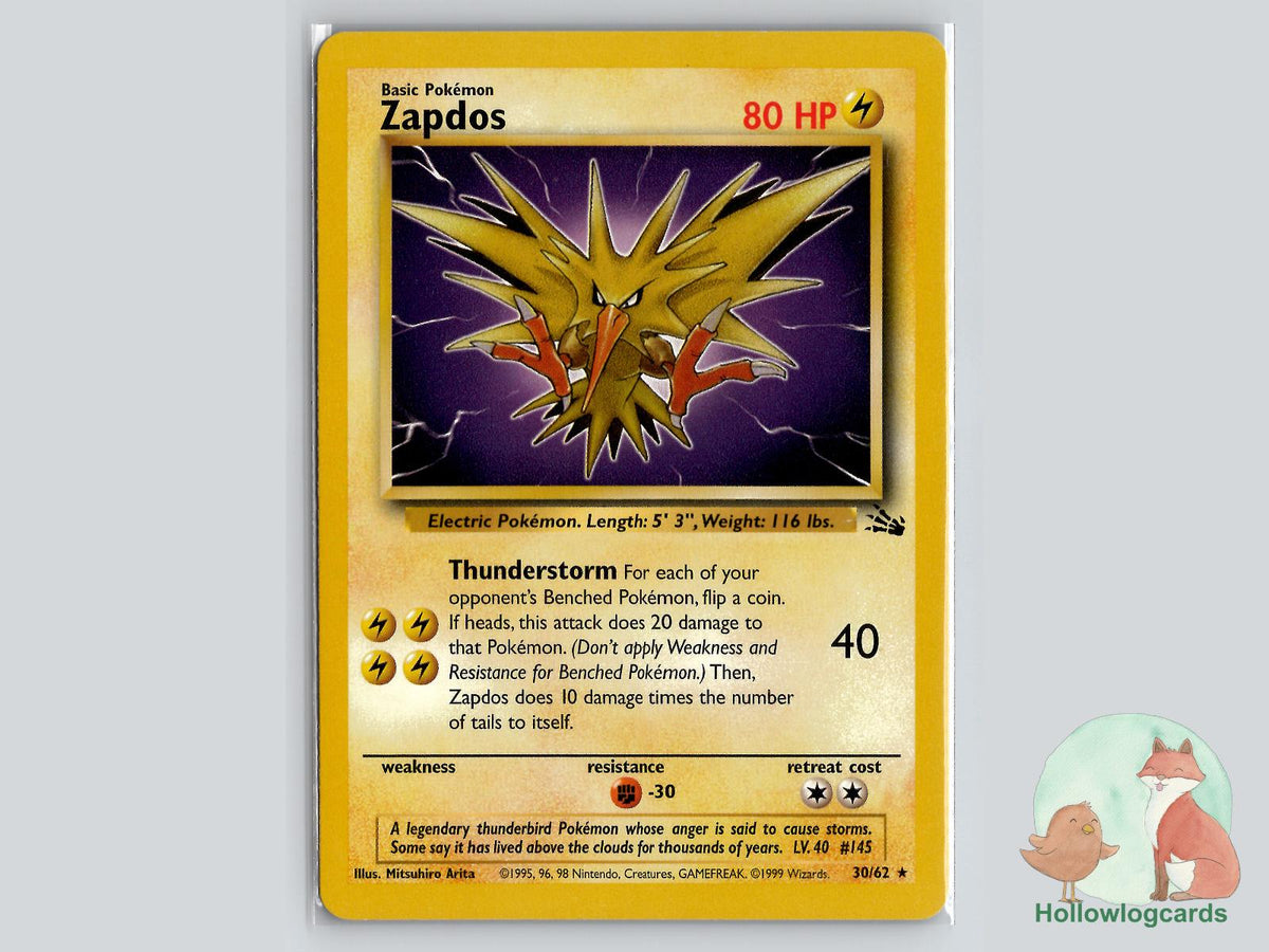 Zapdos (30/62) - Fossil Pokémon Card