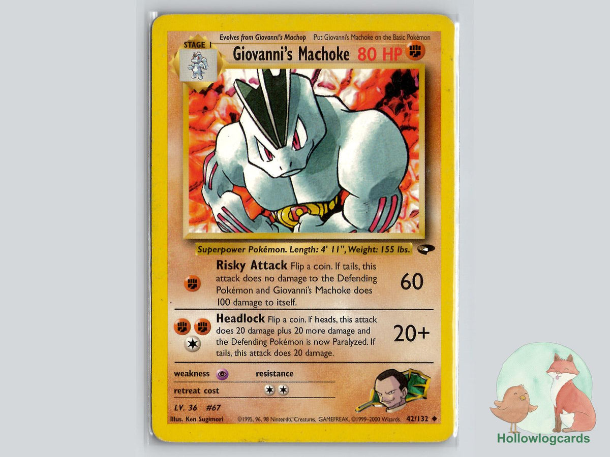 Giovanni's Machoke (42/132) - Gym Challenge Pokémon Card