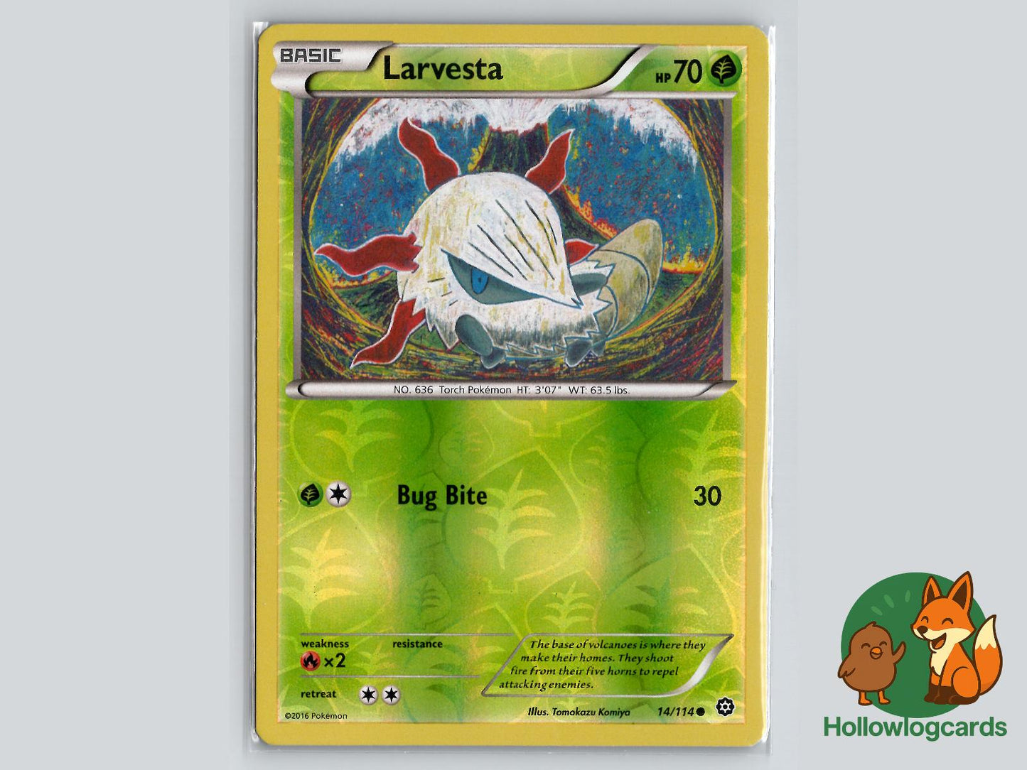 Larvesta (14/114) - Steam Siege Pokémon Card
