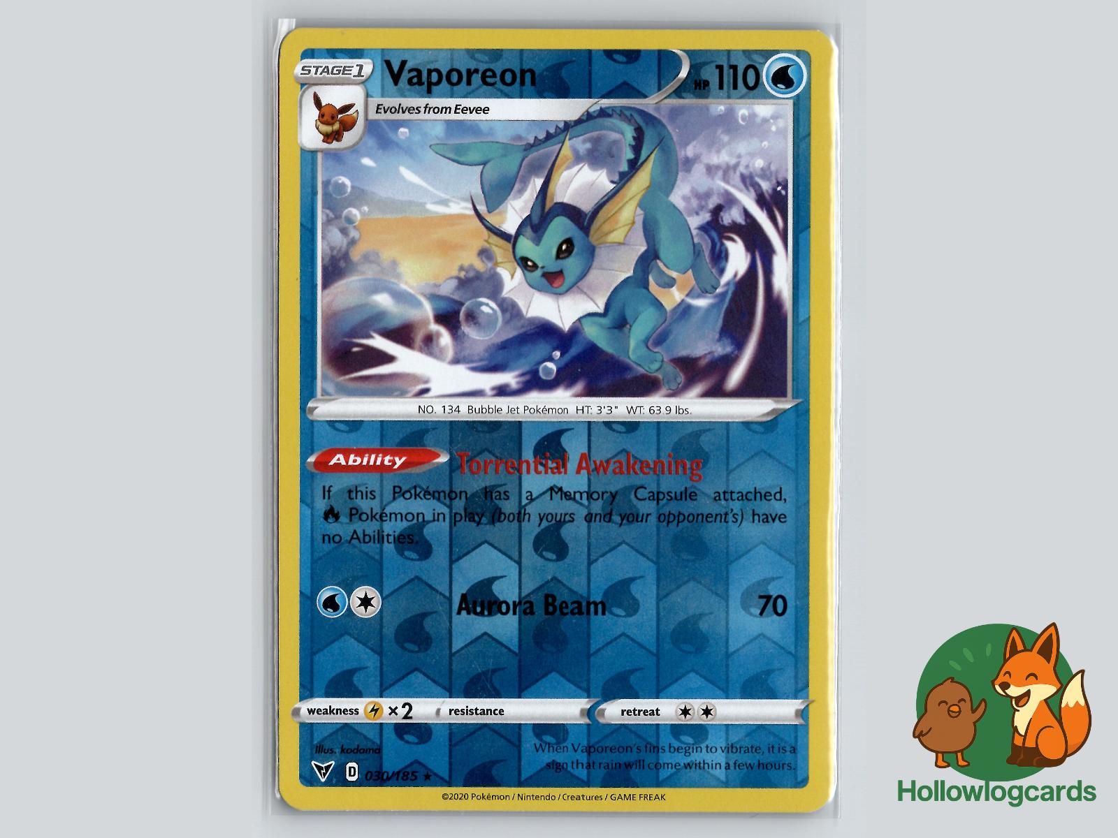 Vaporeon (030/185) - Vivid Voltage Pokémon Card