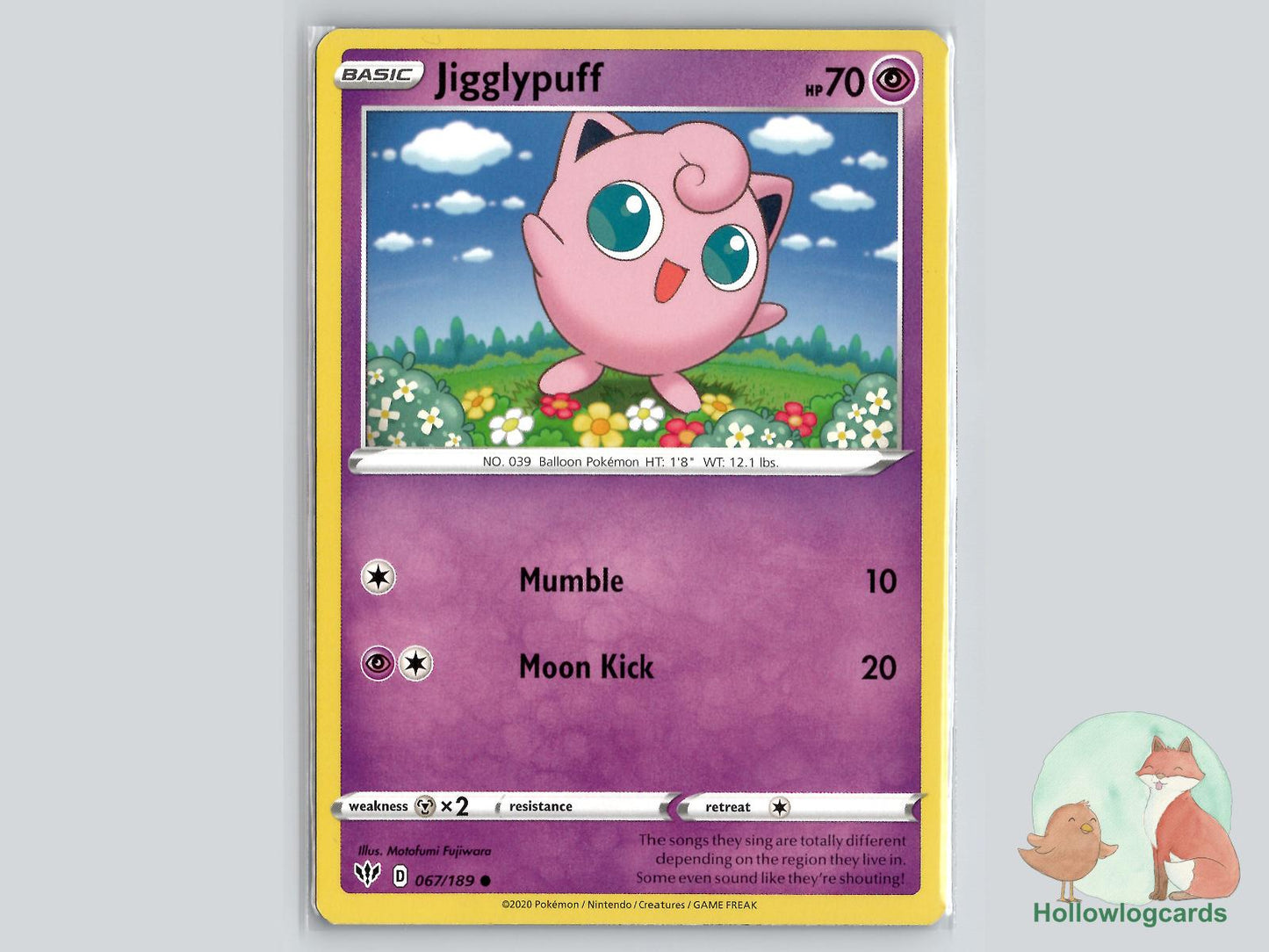 Jigglypuff (067/189) - Darkness Ablaze Pokémon Card