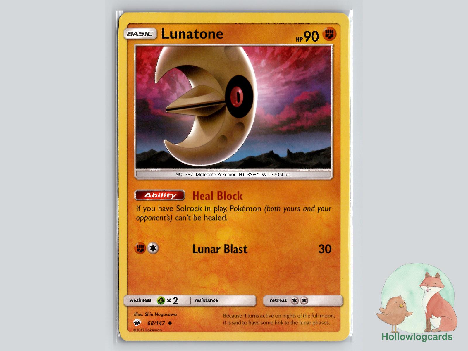Lunatone (68/147) - Burning Shadows Pokémon Card