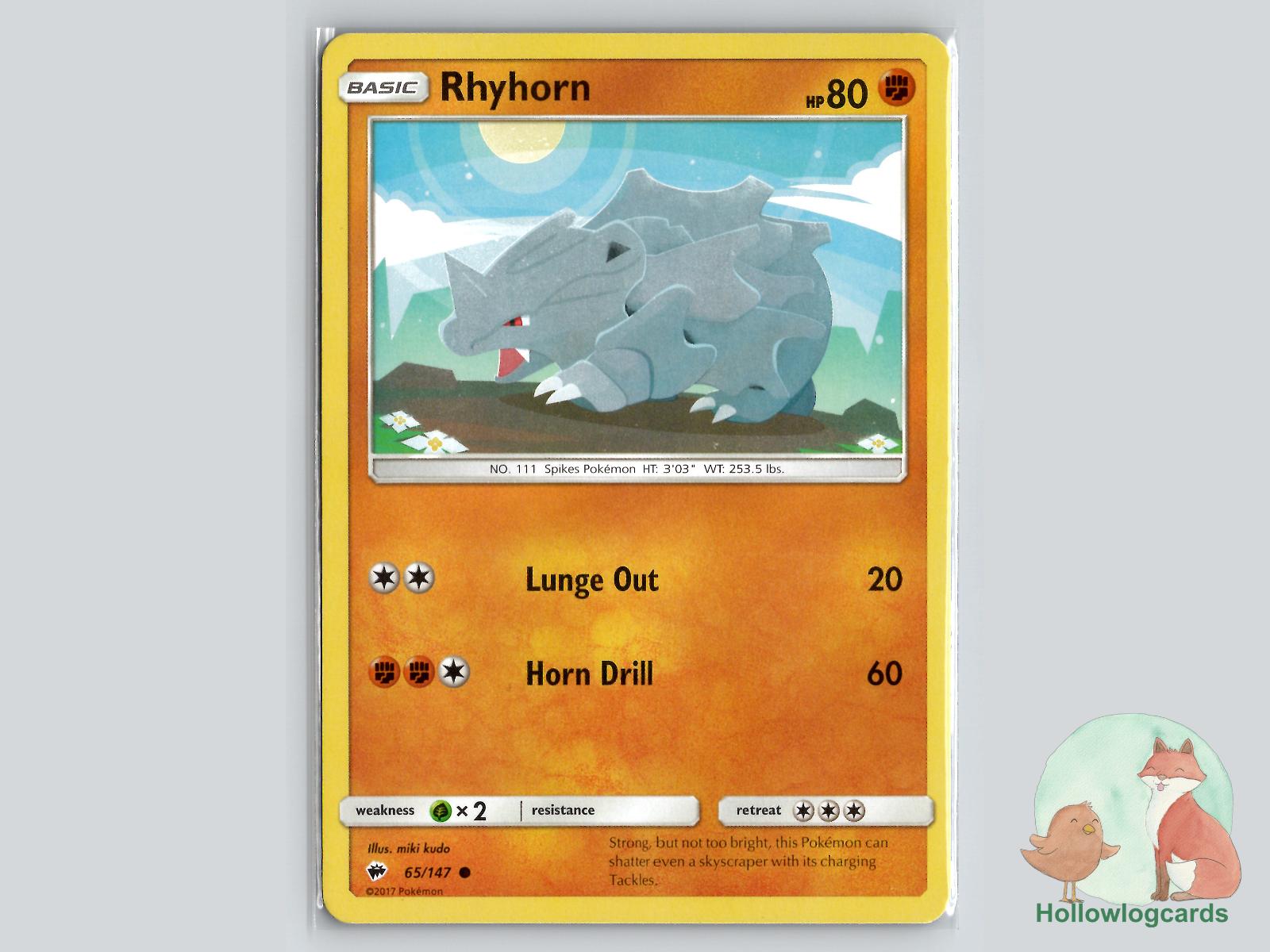 Rhyhorn (65/147) - Burning Shadows Pokémon Card