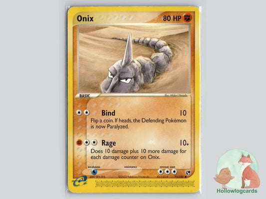 Onix (71/100) - Sandstorm Pokémon Card