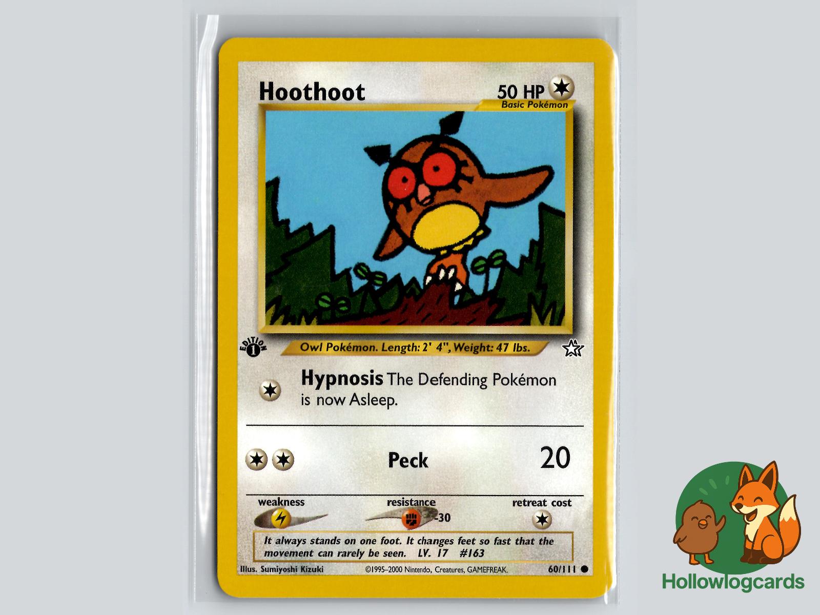 1st Edition Hoothoot (60/111) - Neo Genesis Pokémon Card