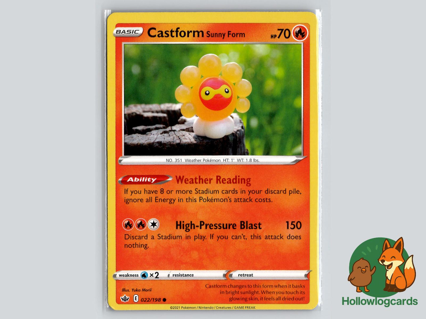 Castform Sunny Form (022/198) - Chilling Reign Pokémon Card