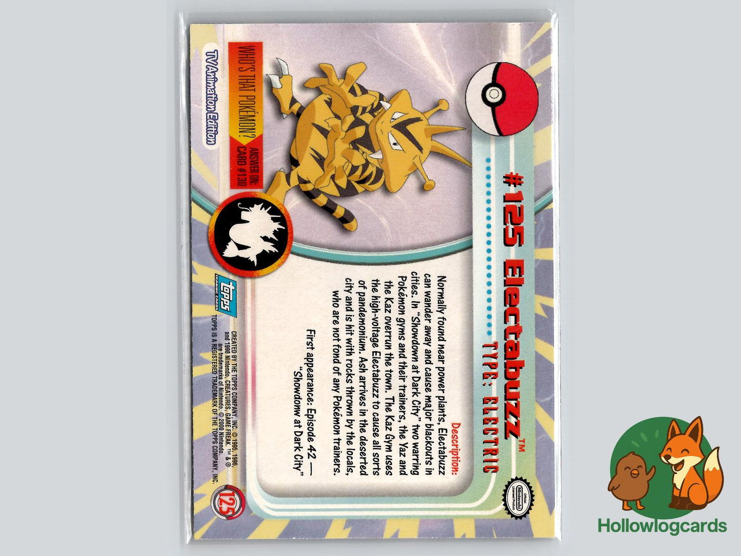 Electabuzz (#125) - Topps Trading Cards Series 3