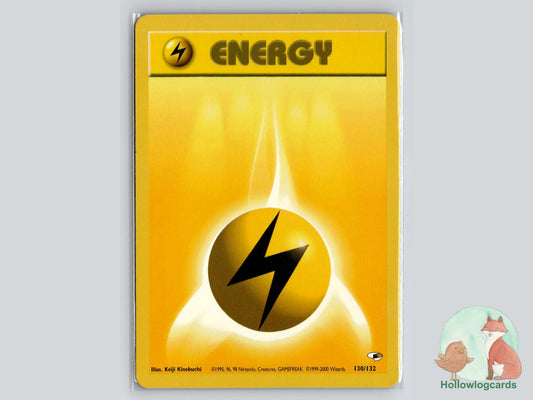 Lightning Energy (130/132) - Gym Heroes Pokémon Card