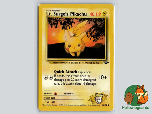 Lt. Surge's Pikachu (84/132) - Gym Challenge Pokémon Card