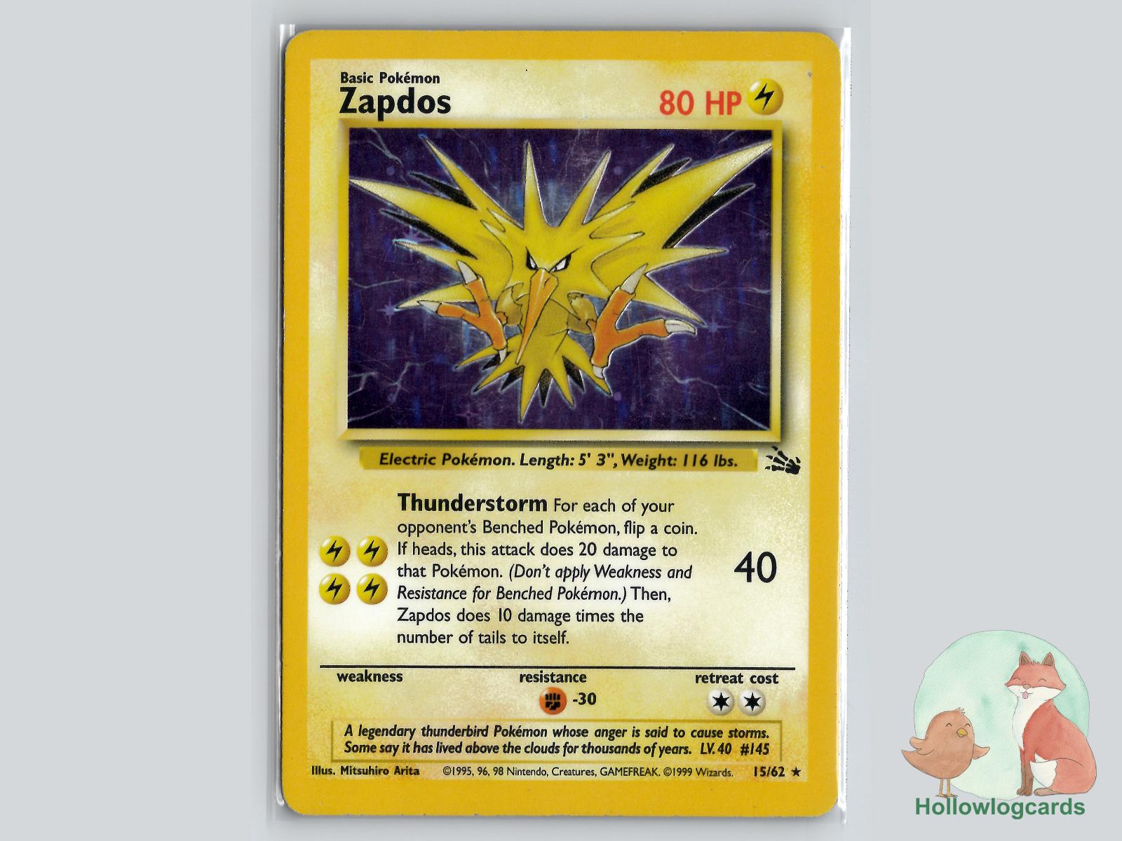 Zapdos (15/62) - Fossil Pokémon Card
