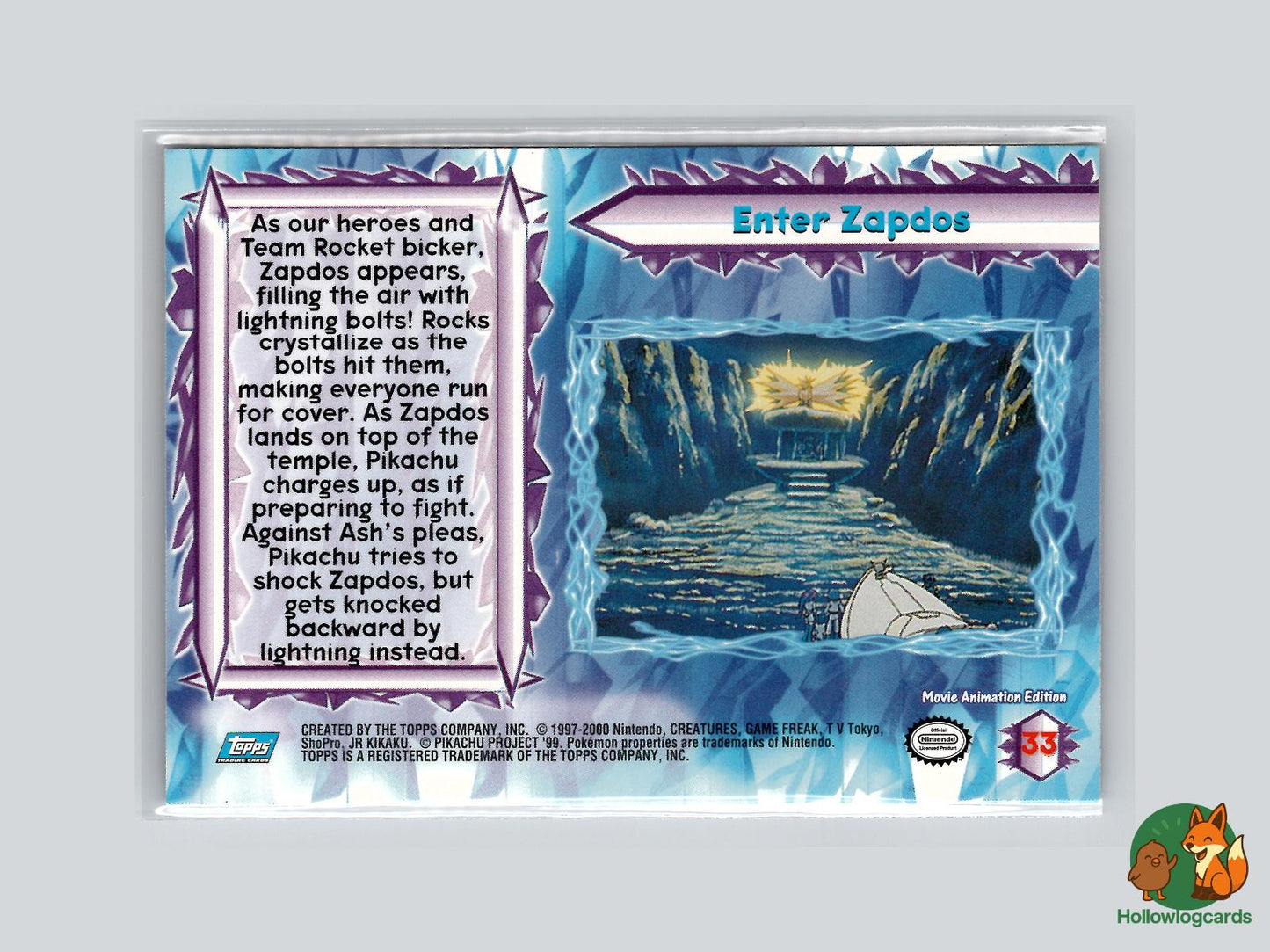 Enter Zapdos (#33) - Topps The Movie 2000 Trading Cards