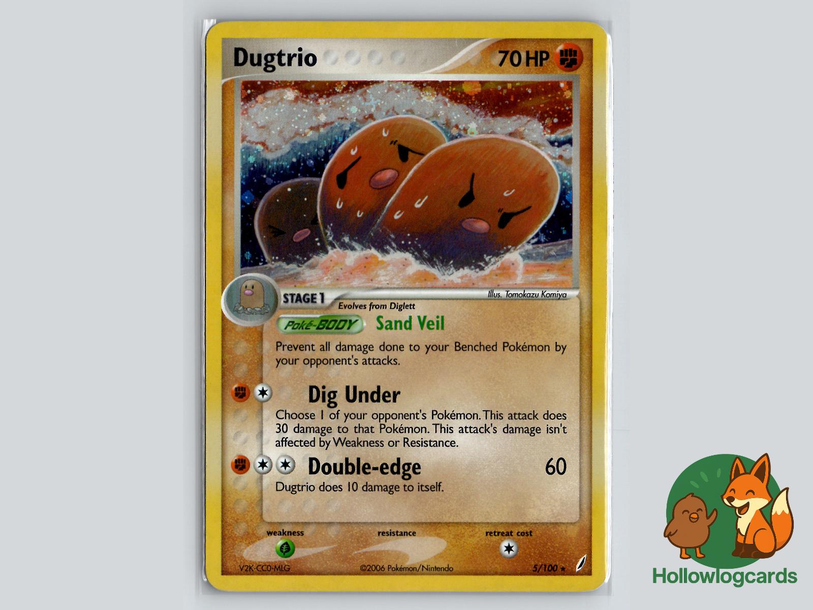 Dugtrio (5/100) - Crystal Guardians Pokémon Card