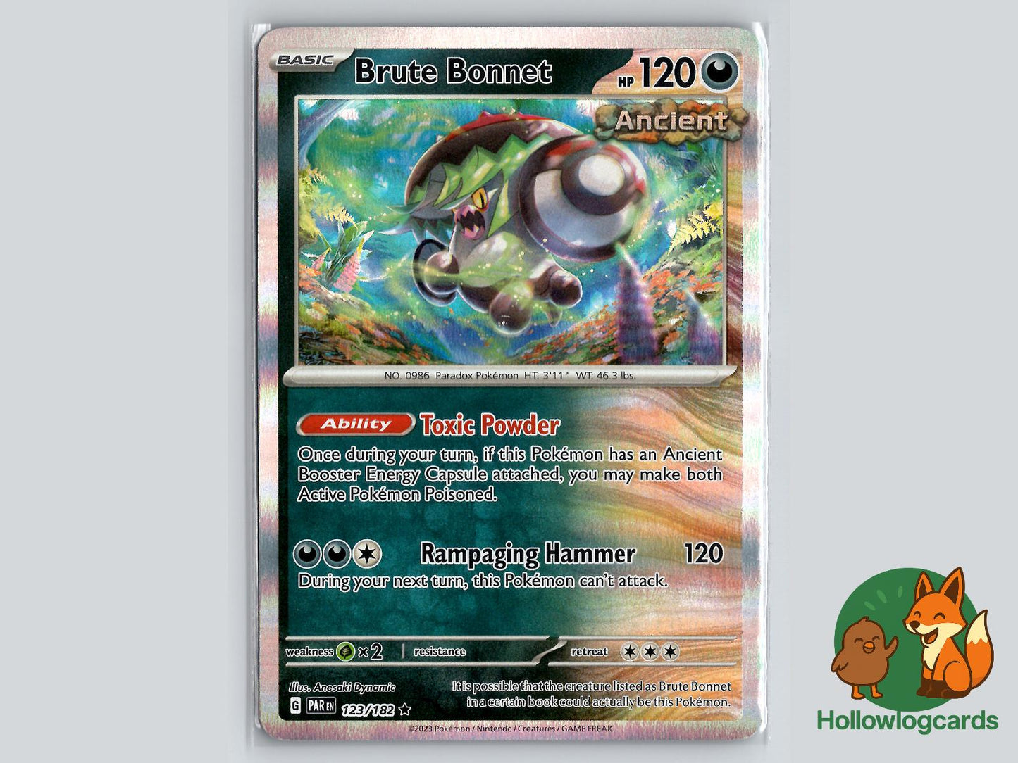 Brute Bonnet (123/182) - Paradox Rift Pokémon Card