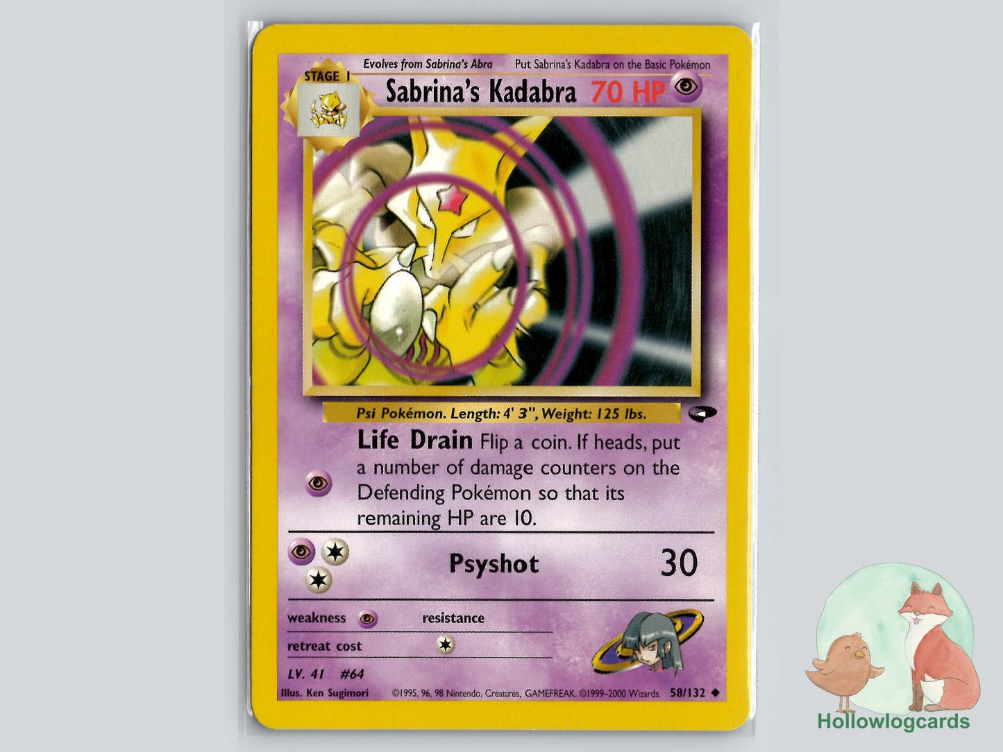 Sabrina's Kadabra (58/132) - Gym Challenge Pokémon Card