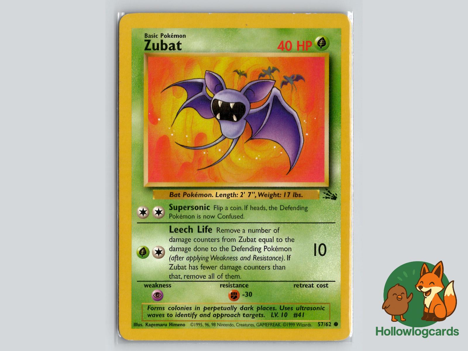 Zubat (57/62) - Fossil Pokémon Card