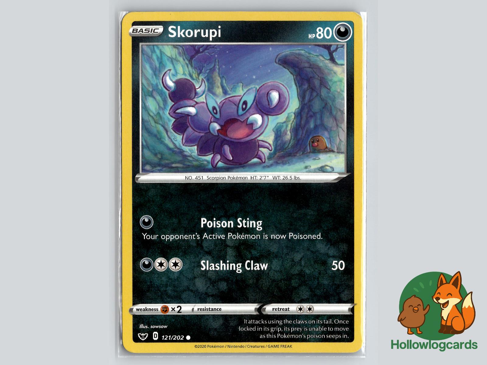 Skorupi (121/202) - Sword & Shield Pokémon Card