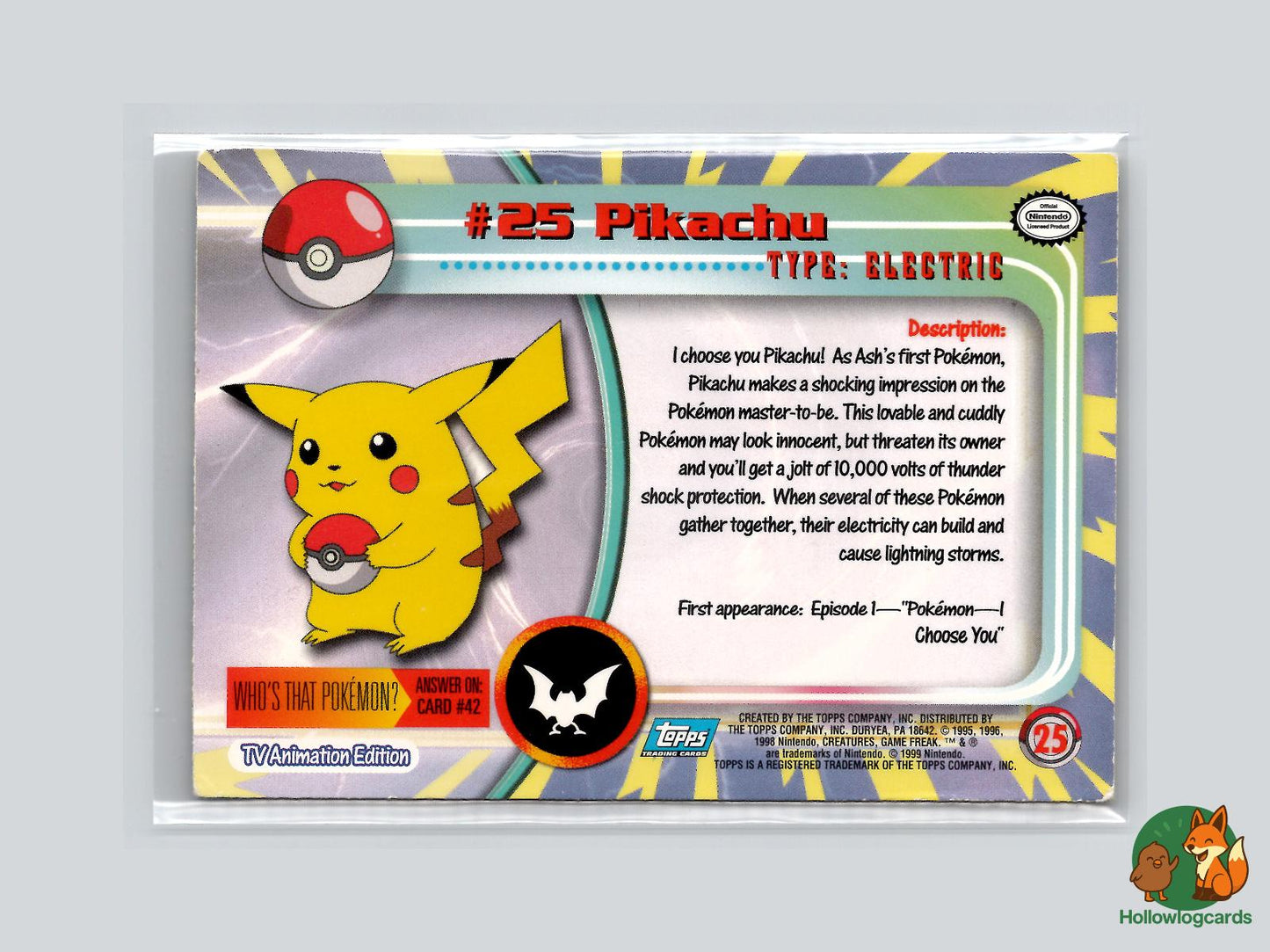 Pikachu (#25) - Topps Trading Cards Series 1