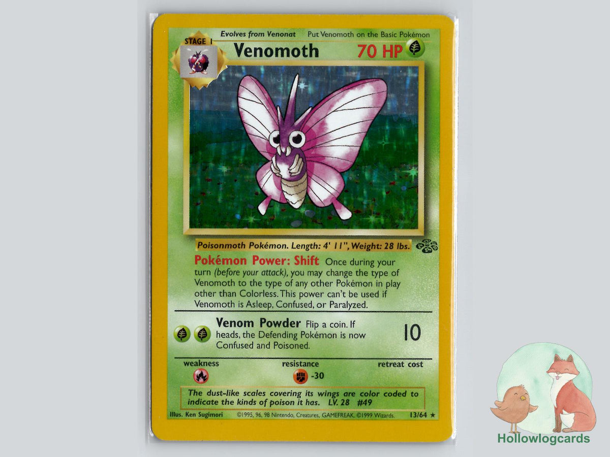 Venomoth (13/64) - Jungle Pokémon Card