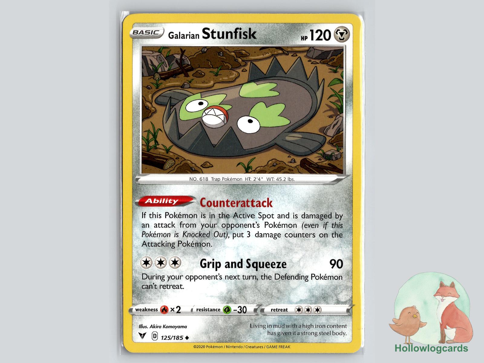 Galarian Stunfisk (125/185) - Vivid Voltage Pokémon Card