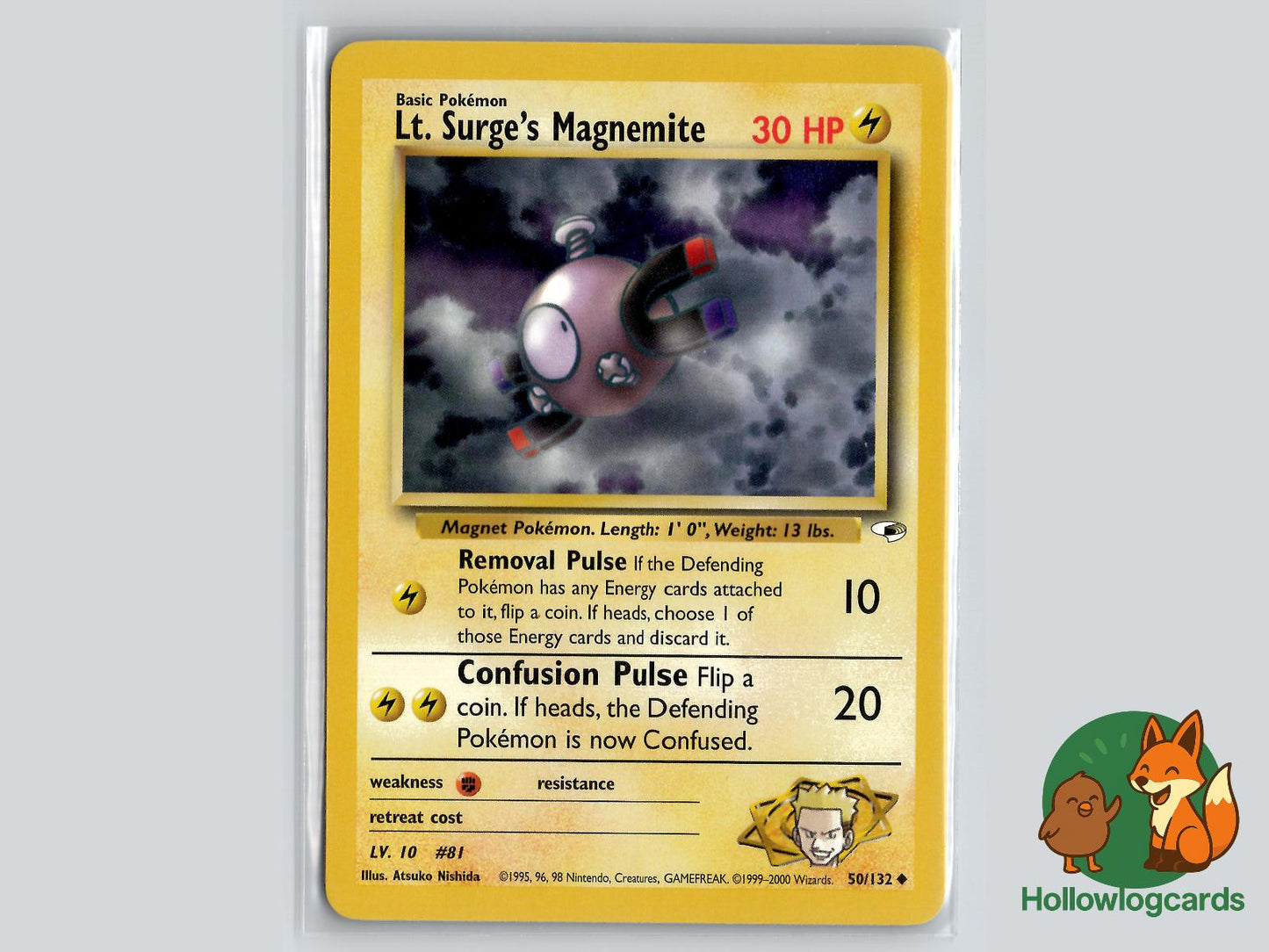 Lt. Surge's Magnemite (50/132) - Gym Heroes Pokémon Card