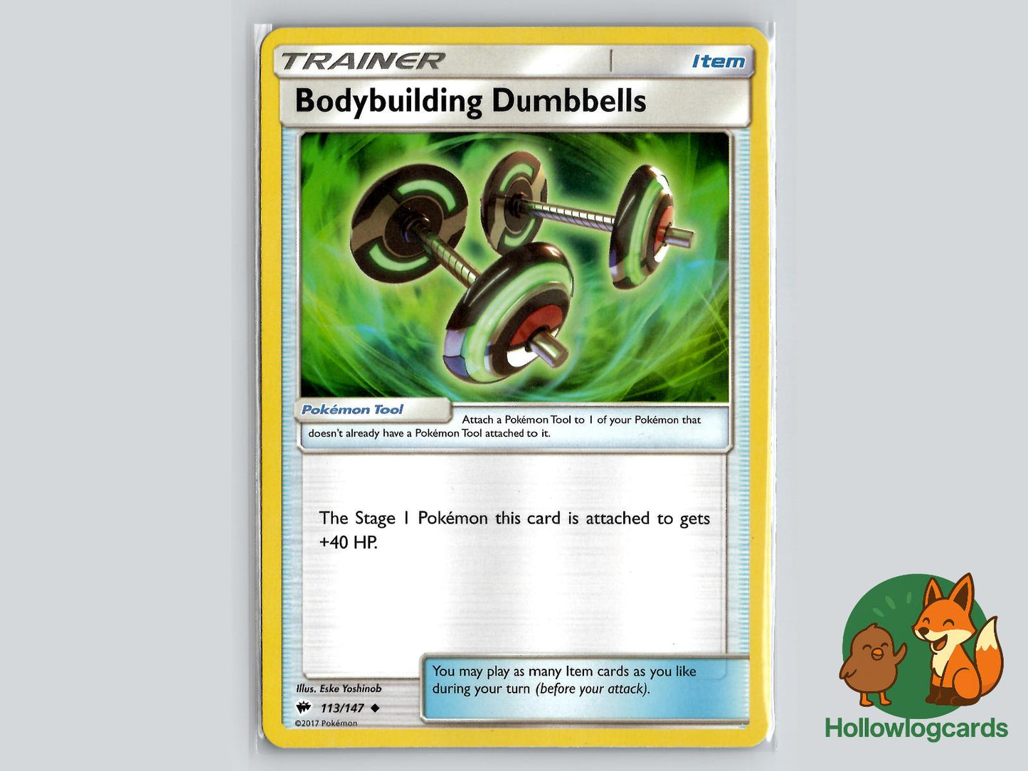 Bodybuilding Dumbbells (113/147) - Burning Shadows Pokémon Card