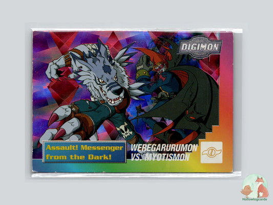 WereGarurumon vs. Myotismon (32/32) 2000 Upper Deck Digimon card