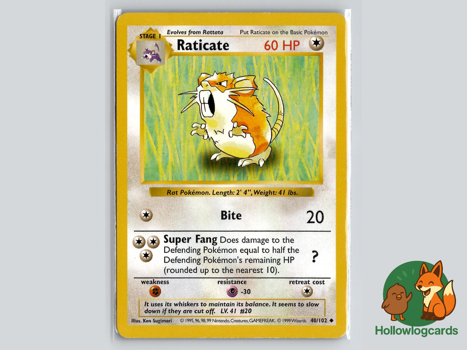 Raticate (40/102) - Base Pokémon Card