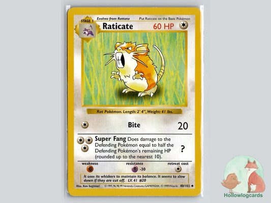 Raticate (40/102) - Base Pokémon Card