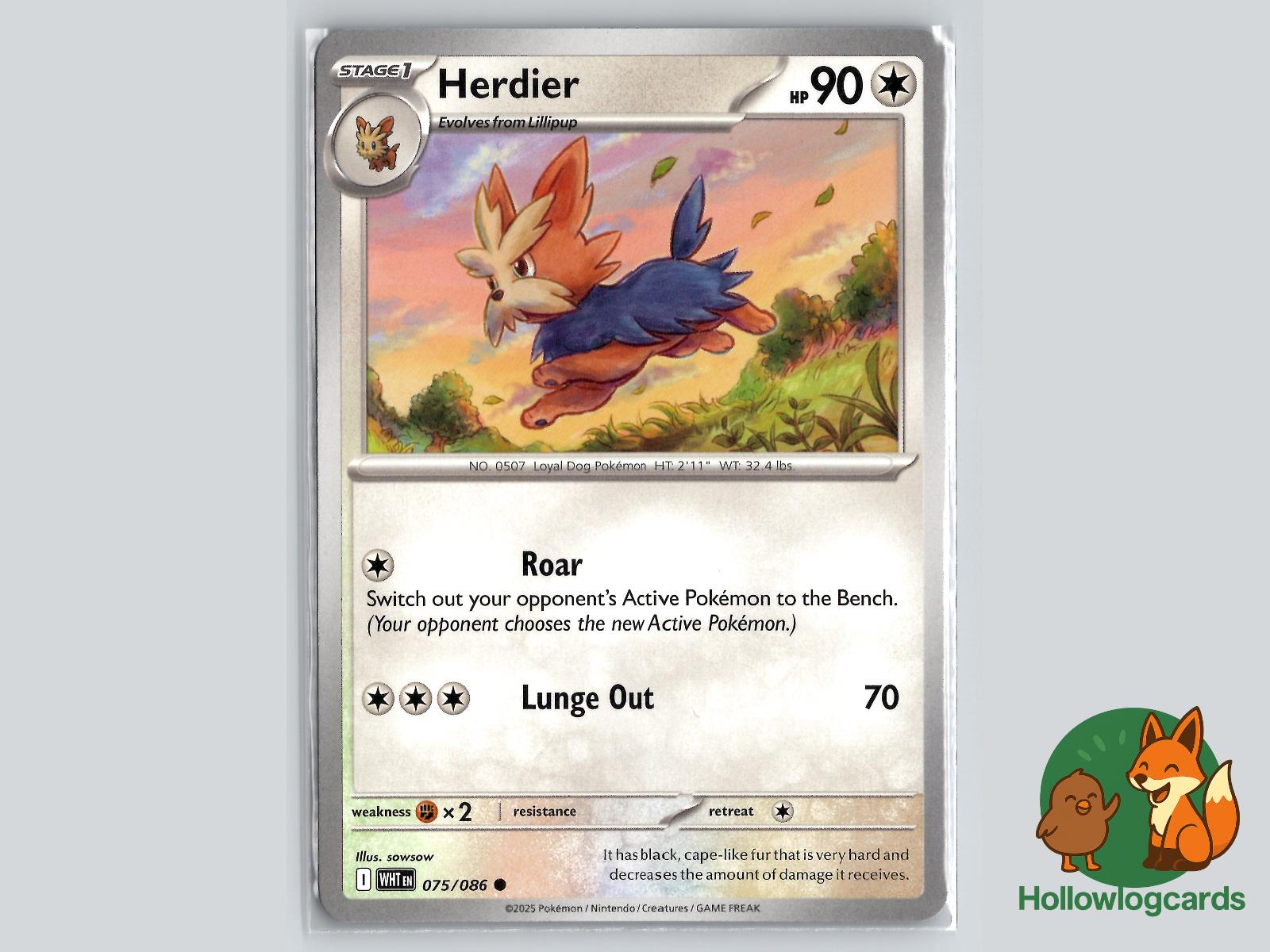 Herdier (075/086) - White Flare Pokémon Card