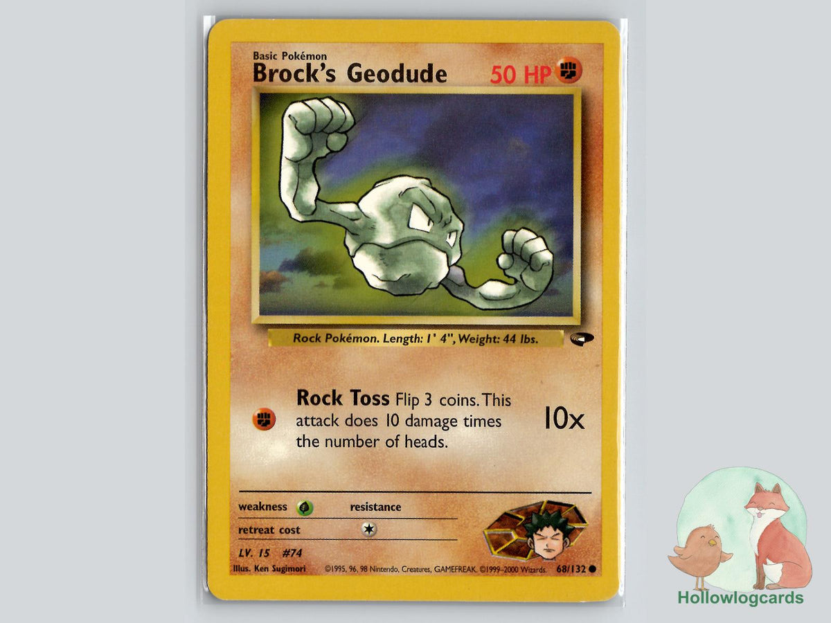 Brock's Geodude (68/132) - Gym Challenge Pokémon Card