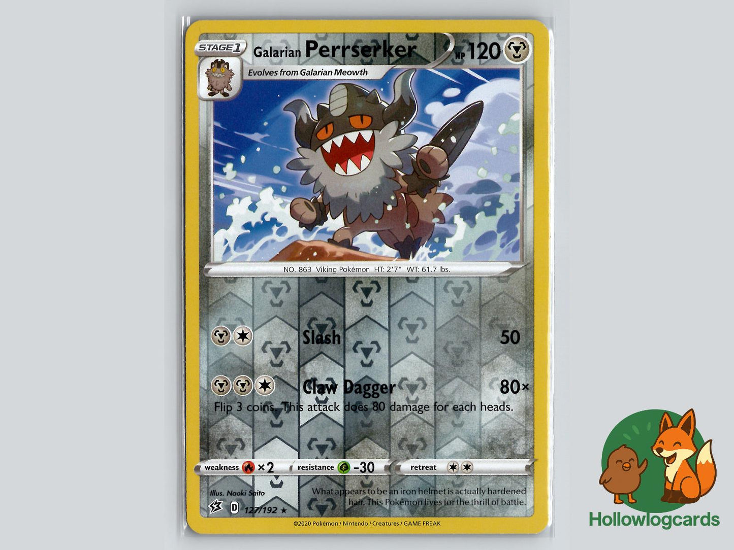 Galarian Perrserker (127/192) - Rebel Clash Pokémon Card
