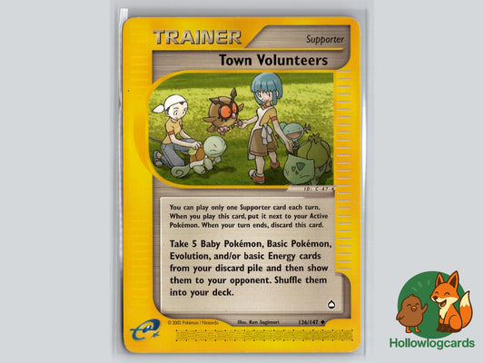 Town Volunteers (136/147) - Aquapolis Pokémon Card