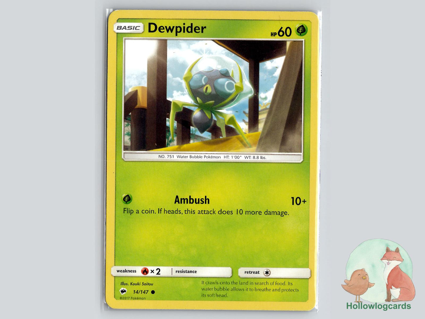 Dewpider (14/147) - Burning Shadows Pokémon Card