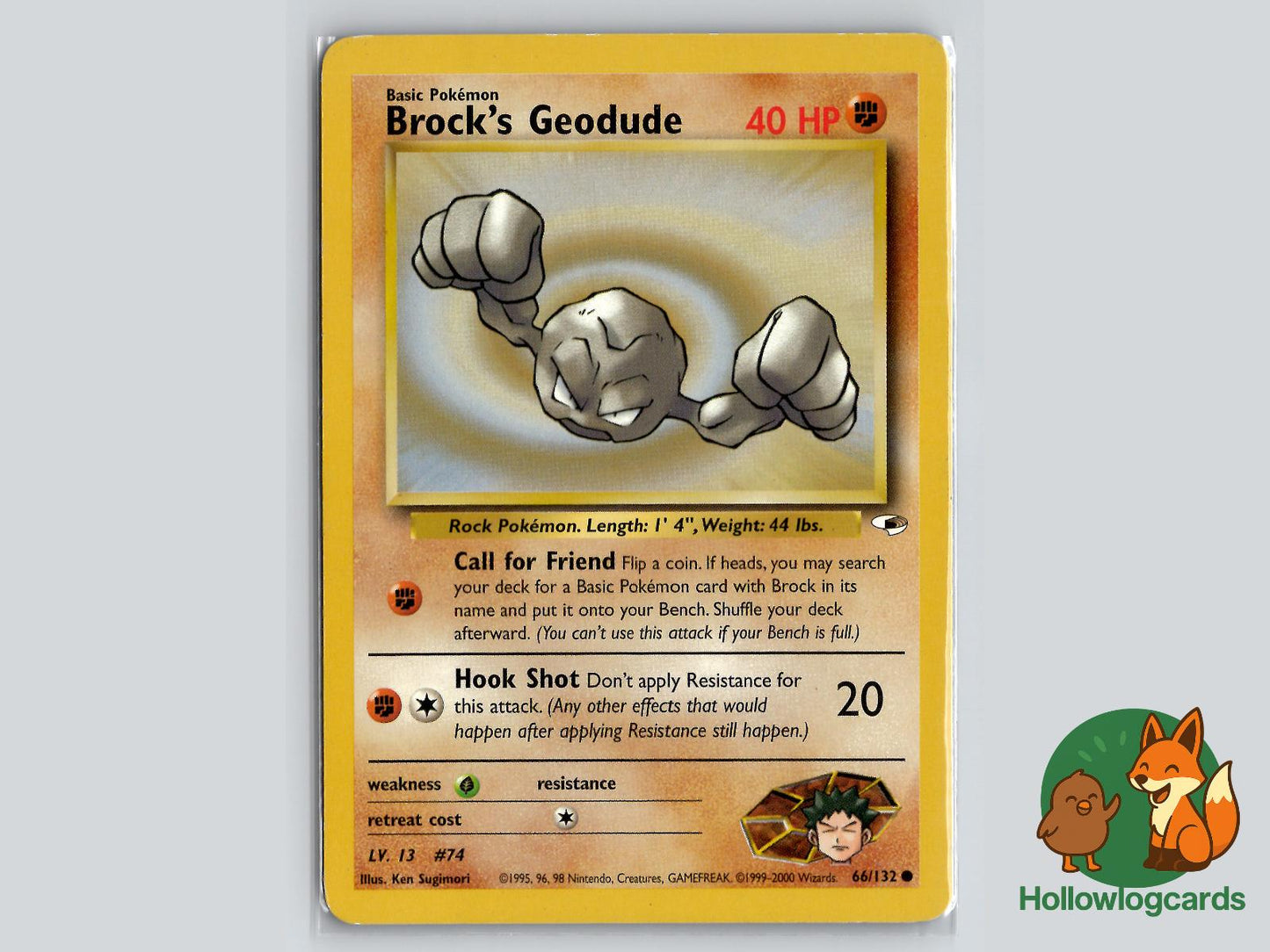 Brock's Geodude (66/132) - Gym Heroes Pokémon Card