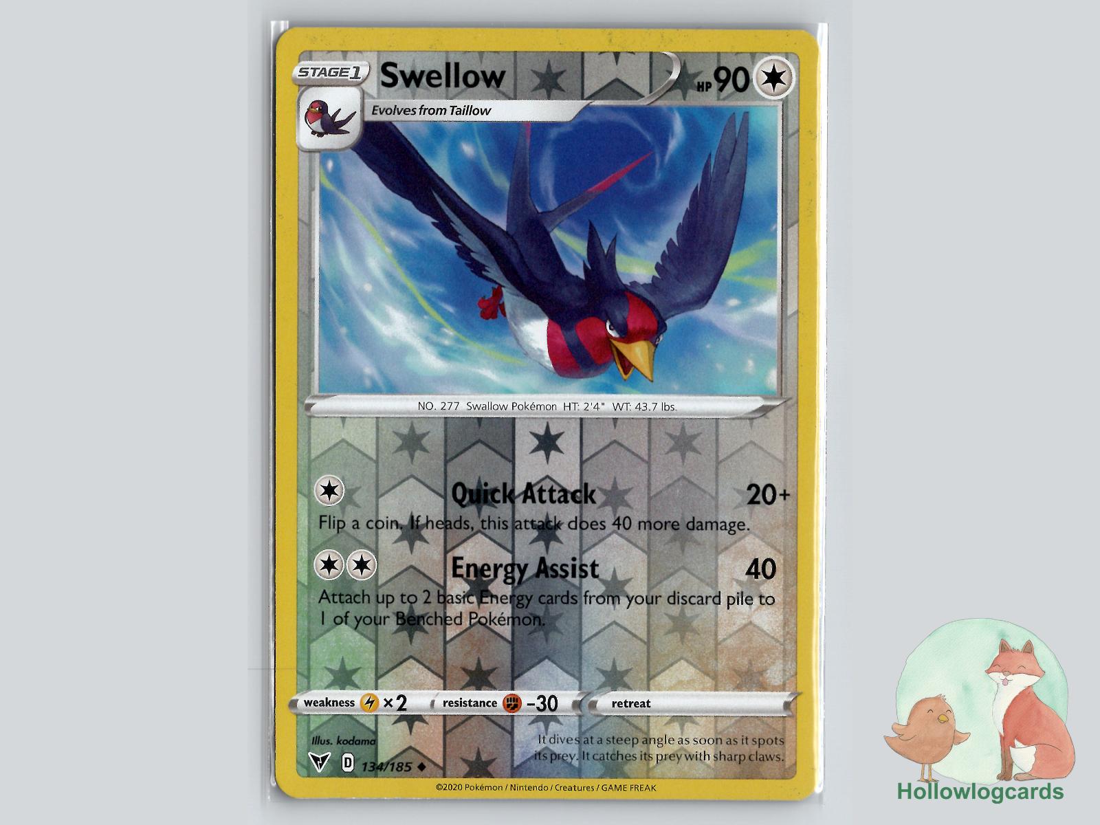 Swellow (134/185) - Vivid Voltage Pokémon Card