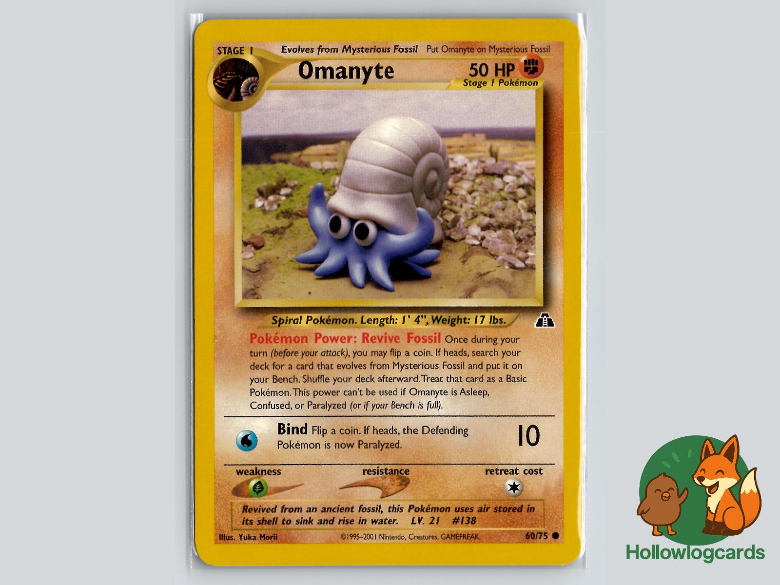 Omanyte (60/75) - Neo Discovery Pokémon Card