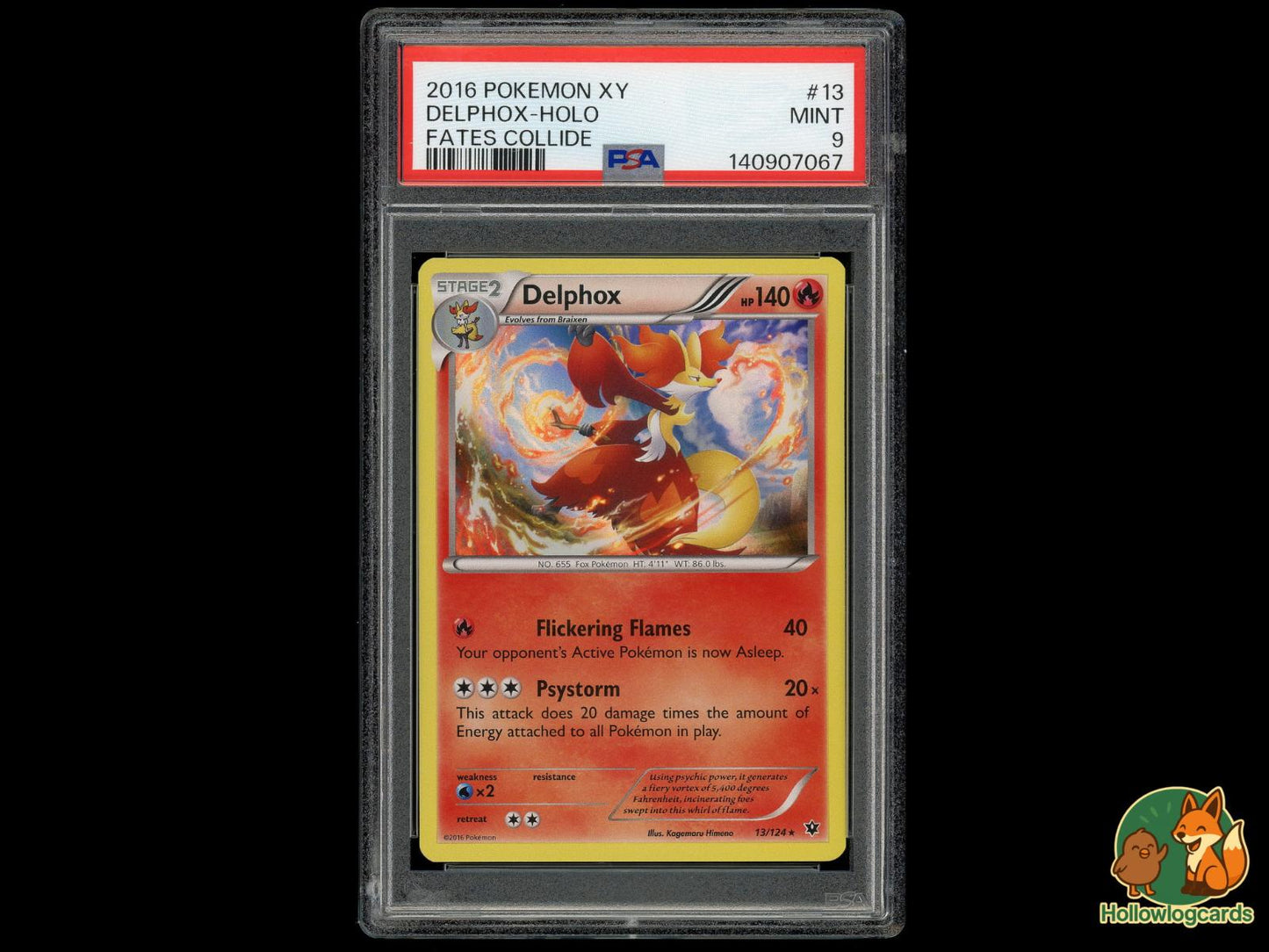 Graded Delphox Holo (13/124) Pokémon Card