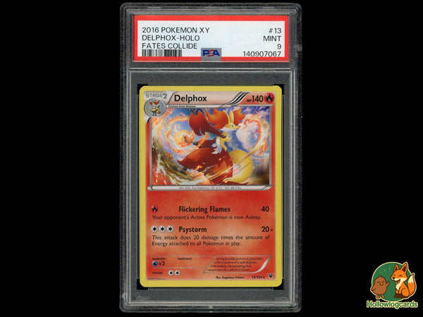 Graded Delphox Holo (13/124) - Fates Collide - PSA 9