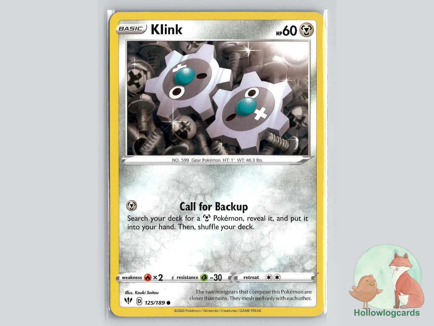 Klink (125/189) - Darkness Ablaze Pokémon Card
