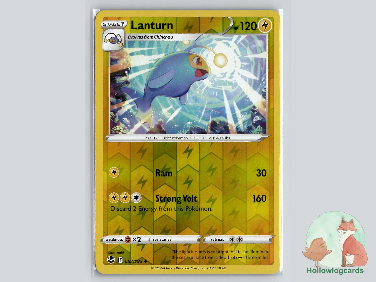 Lanturn (052/195) - Silver Tempest Pokémon Card