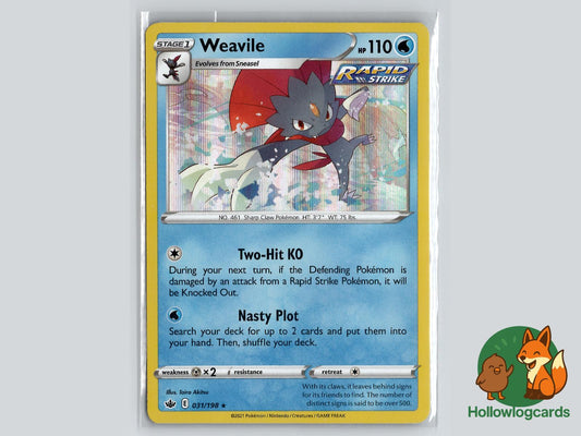 Weavile (031/198) - Chilling Reign Pokémon Card