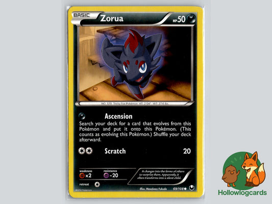 Zorua (69/108) - Dark Explorers Pokémon Card