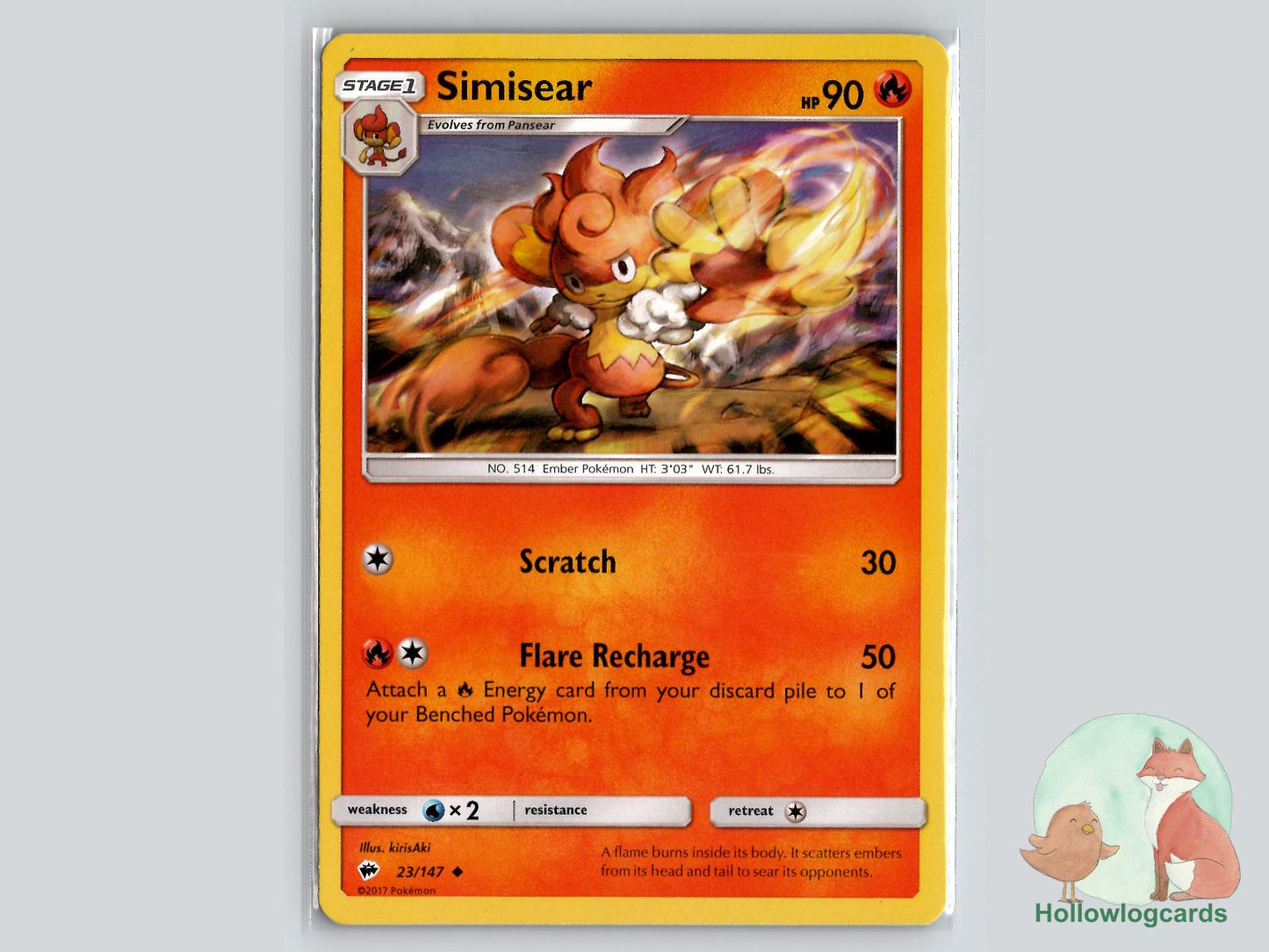 Simisear (23/147) - Burning Shadows Pokémon Card
