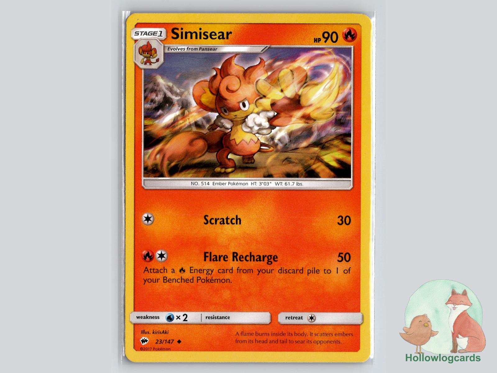 Simisear (23/147) - Burning Shadows Pokémon Card