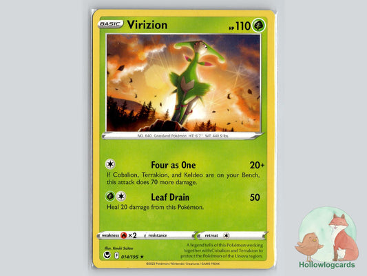 Virizion (014/195) - Silver Tempest Pokémon Card