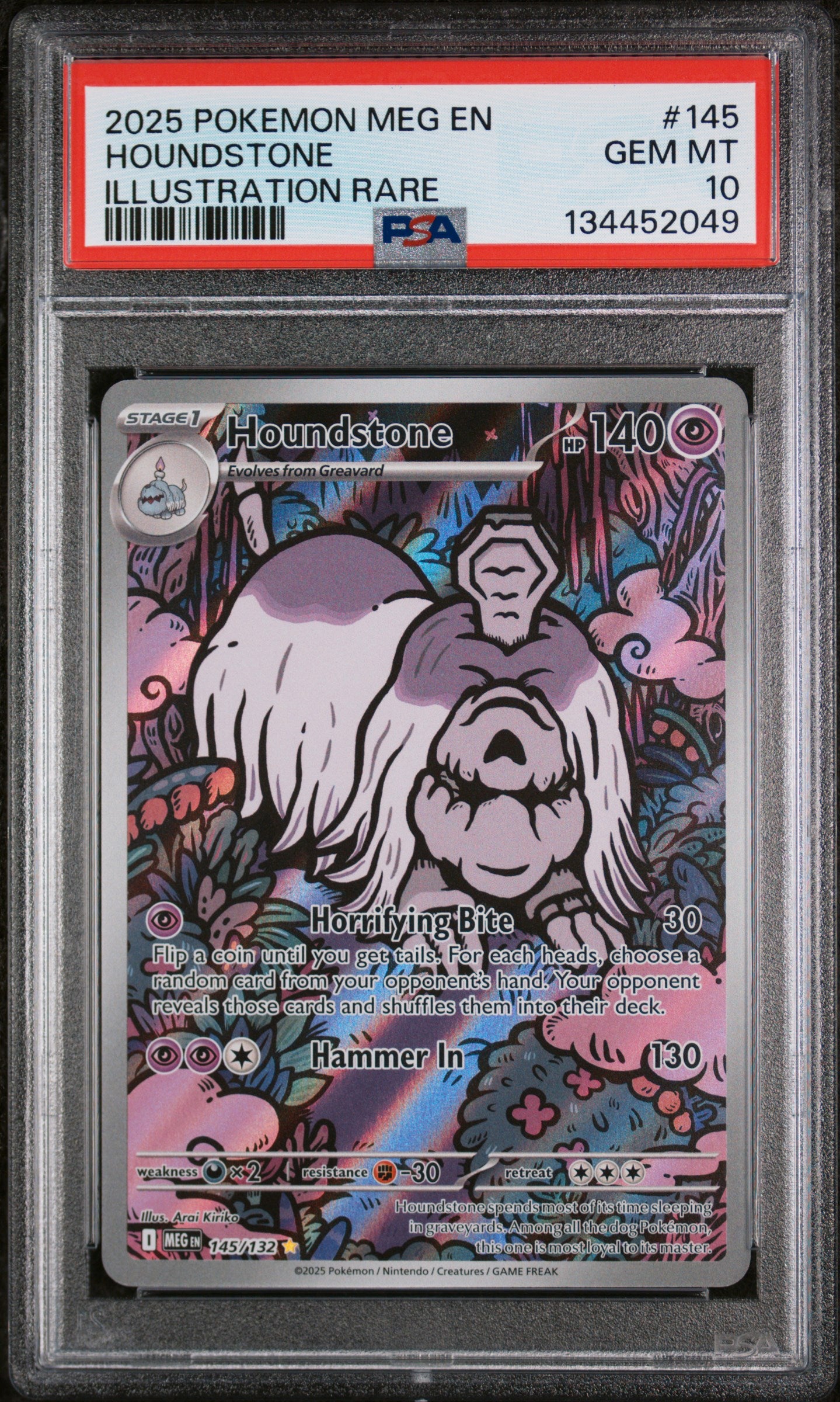 Graded Houndstone (145/132) - MEG EN-MEGA EVOLUTION Pokémon Card
